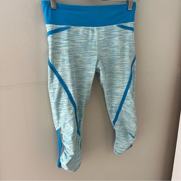 Lululemon Run Crops Marled Teal - Picture 2 of 6